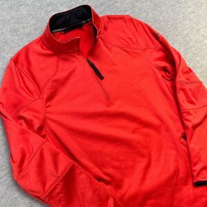 Under Armour Sweatshirt Mens Small Orange Cold Gear Reactor 1/4 Zip Golf Sweater